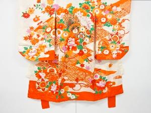 アンティーク　綴れ菊牡丹模様刺繍着物